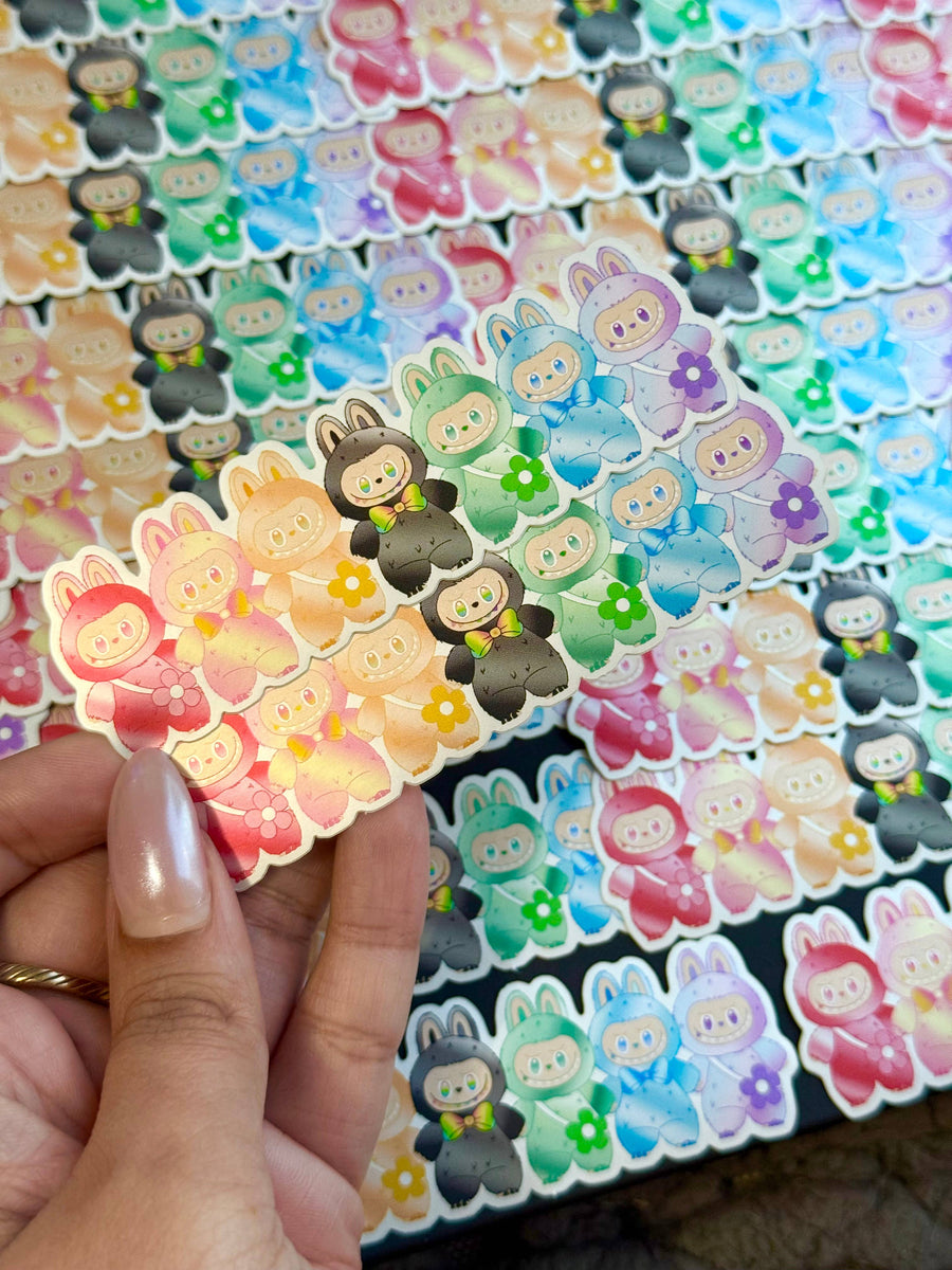 Labubu Era's - Big into energy - Mirror Holo vinyl sticker
