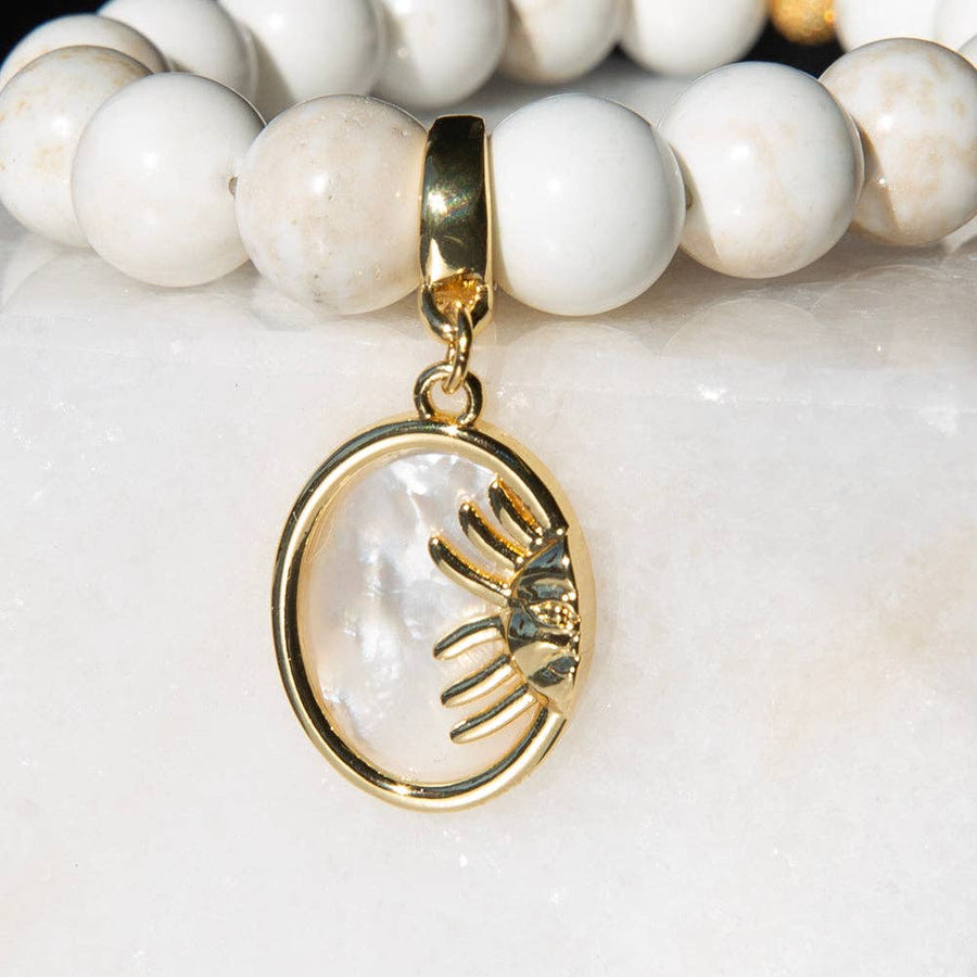 Sun Medallion Charm, Mother of Pearl