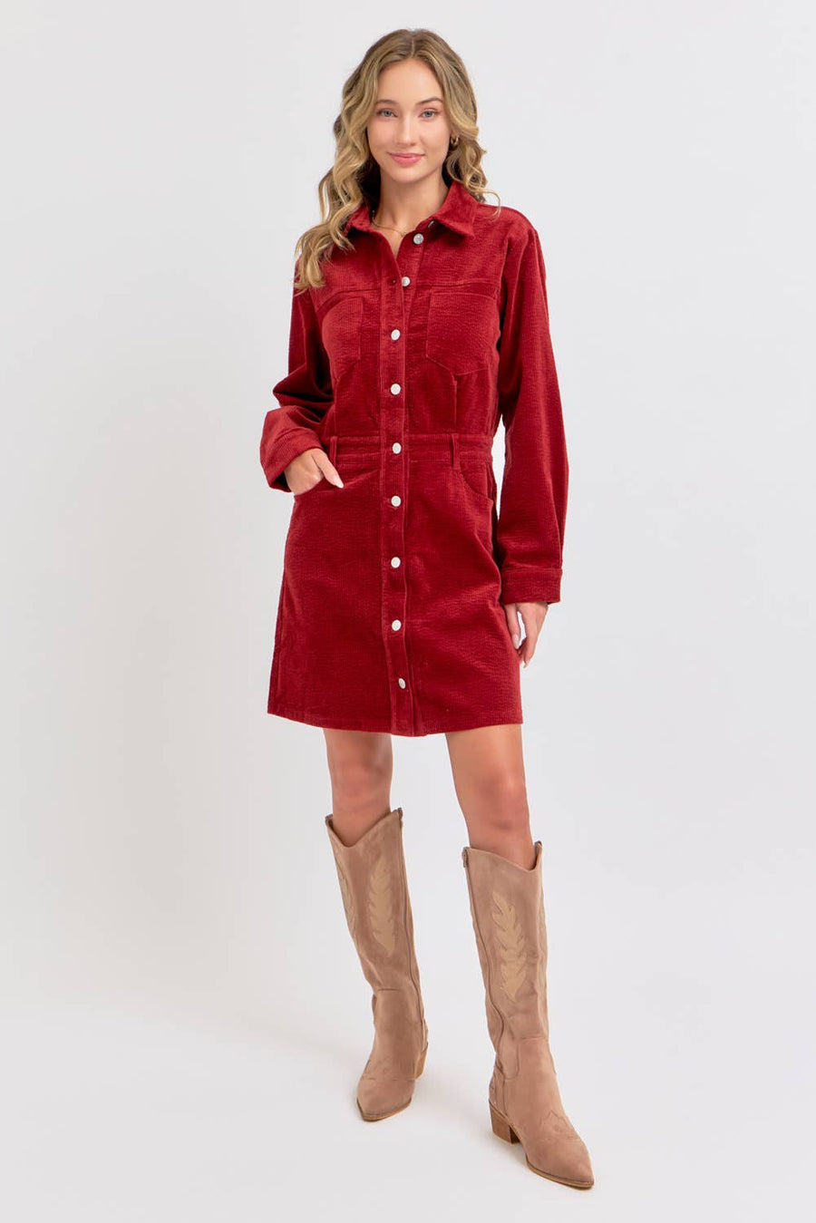 CORDUROY CASUAL TIMELESS MINI DRESS