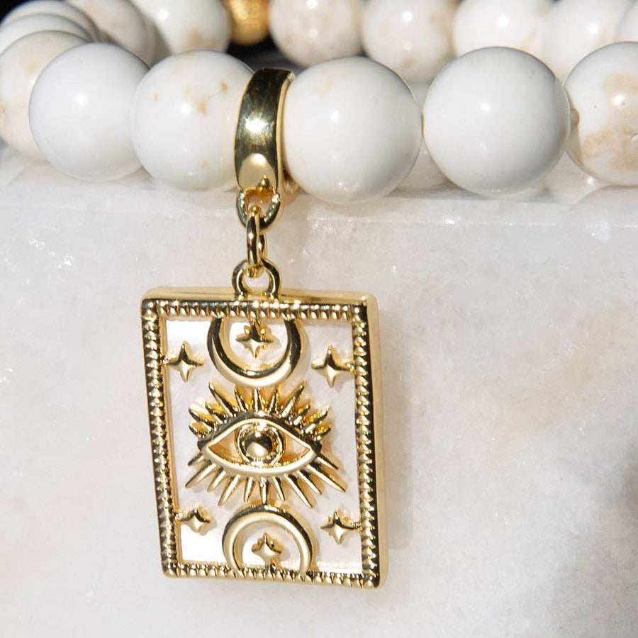 Medallion Charm, Mother of Pearl, Charm Bar | Charm Necklace