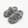 SLP2222 Fran Fluffy Slippers w/ Buckle