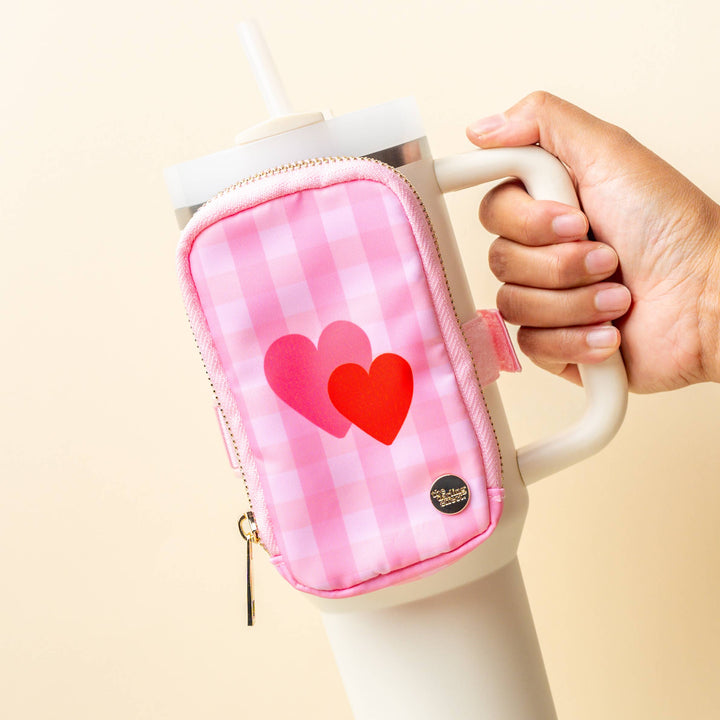 Tumbler Fanny Pack-Charming Gingham- Valentines Stanley Cup Pouch