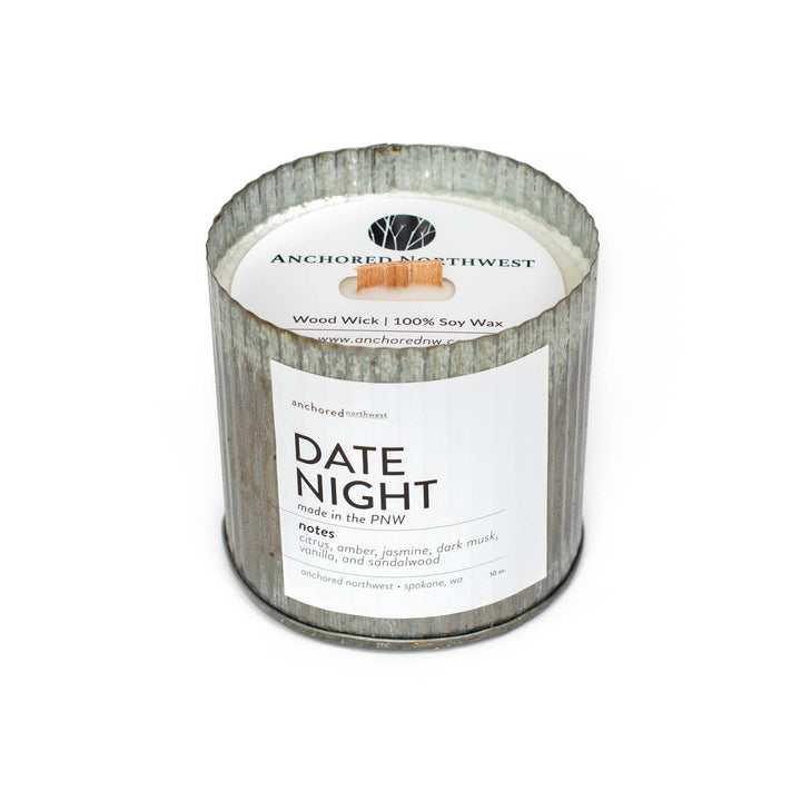 Date Night Wood Wick Rustic Vintage Candle