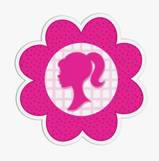 Barbie Flower Shape Vinyl Textured Sticker