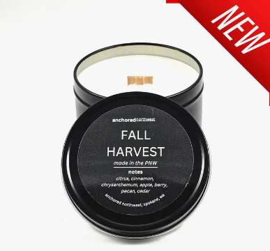 Fall Harvest Wood Wick Travel Soy Candle 6 oz.