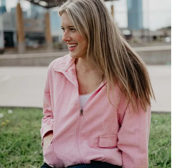 Light Pink Cropped Courduroy Cinched Shacket – Green Bubble Gorgeous